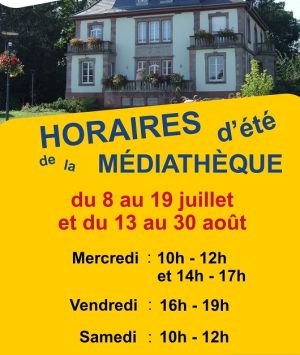 Horaires d'été de la Médiathèque